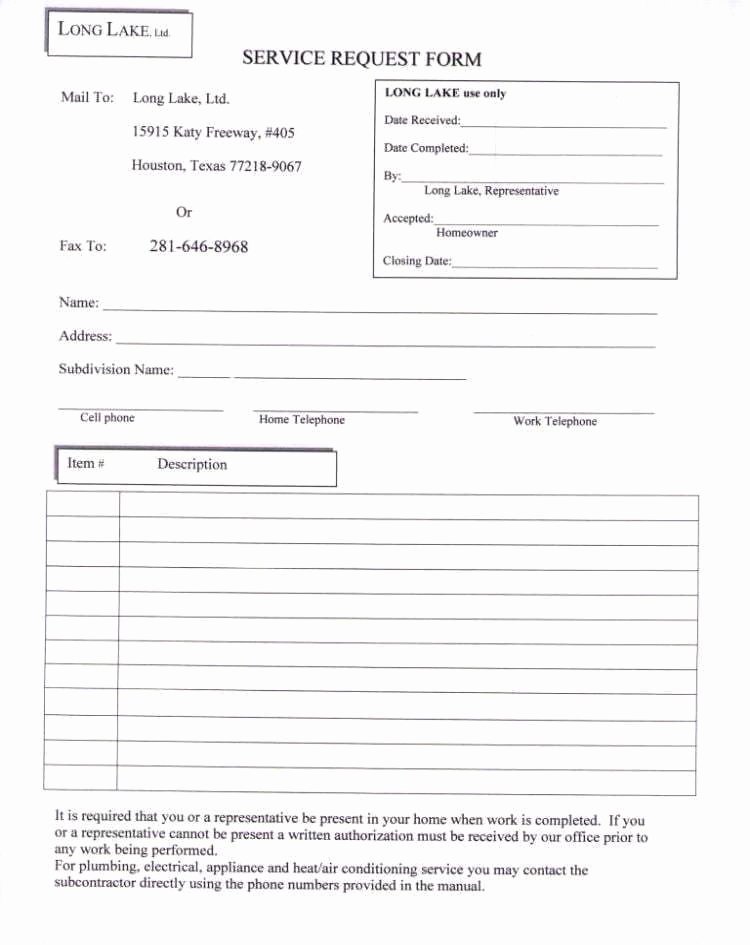 4 Service Request form Templates Word Word Excel Templates