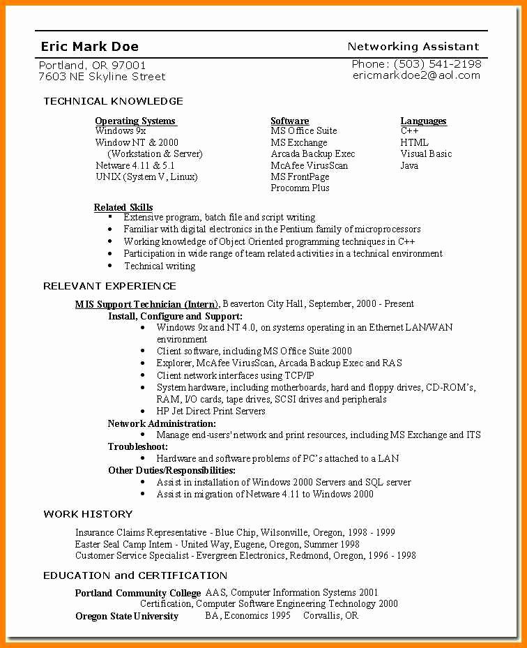 4 Skills Based Resume Template Word