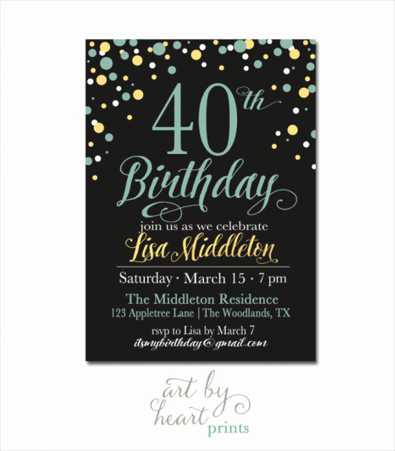 40 Birthday Invitation Template – orderecigsjuicefo