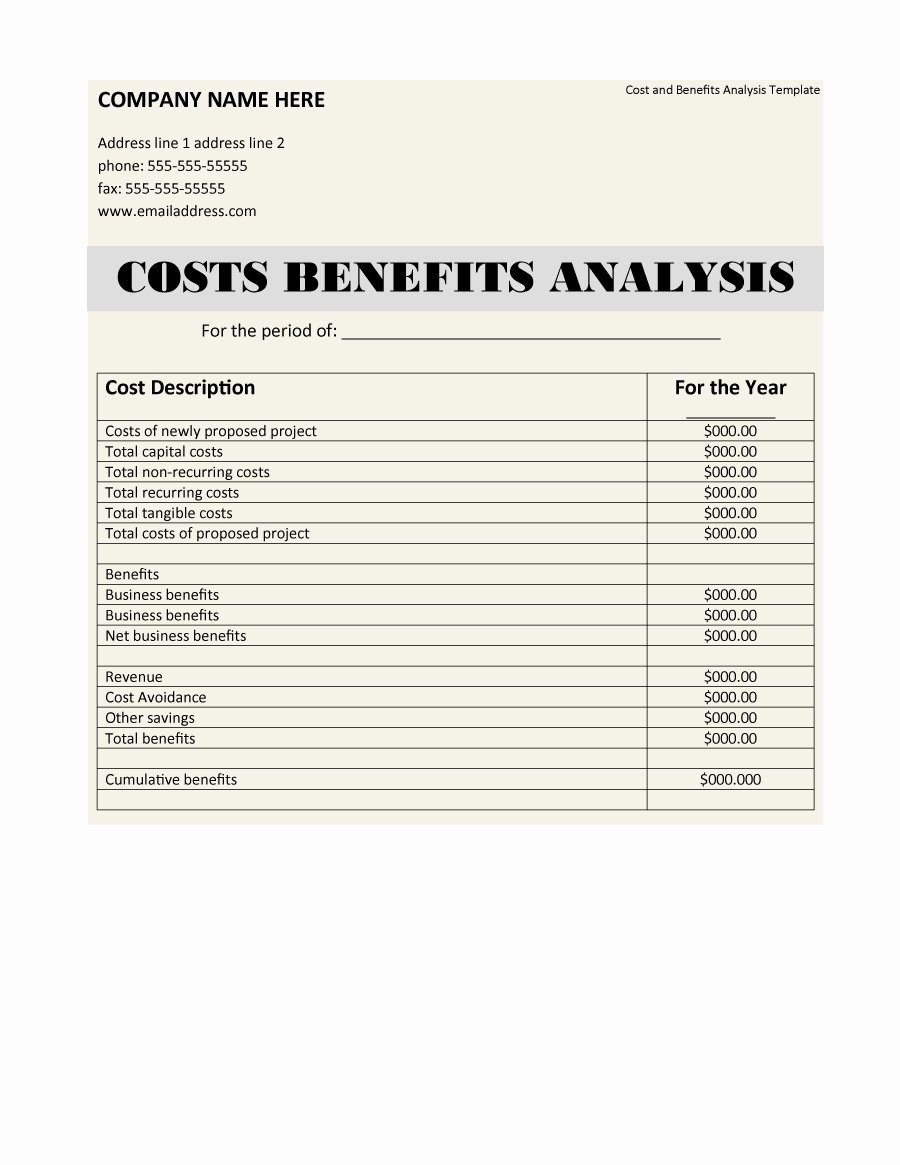 40 Cost Benefit Analysis Templates &amp; Examples Template Lab