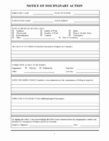 40 Employee Write Up form Templates [word Excel Pdf]