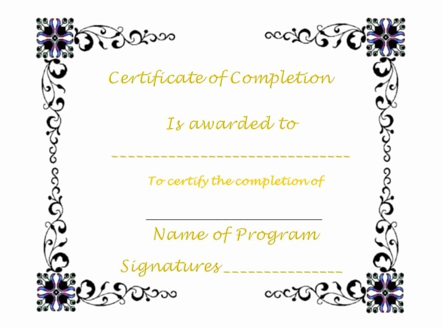 40 Fantastic Certificate Of Pletion Templates [word