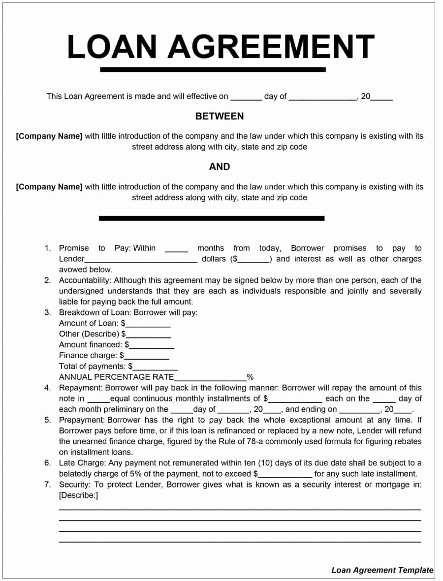 40 Free Loan Agreement Templates [word &amp; Pdf] Template Lab