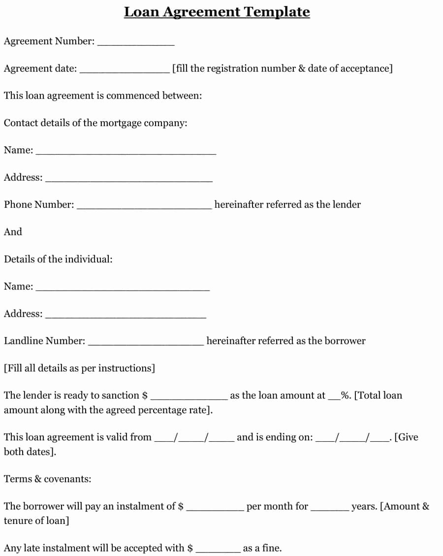 40 Free Loan Agreement Templates [word &amp; Pdf] Template Lab