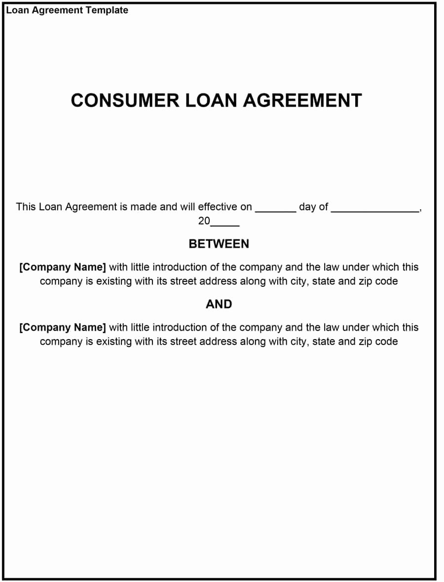 40 Free Loan Agreement Templates [word &amp; Pdf] Template Lab