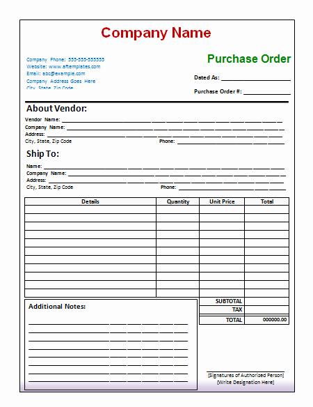 40 Free Purchase order Templates forms