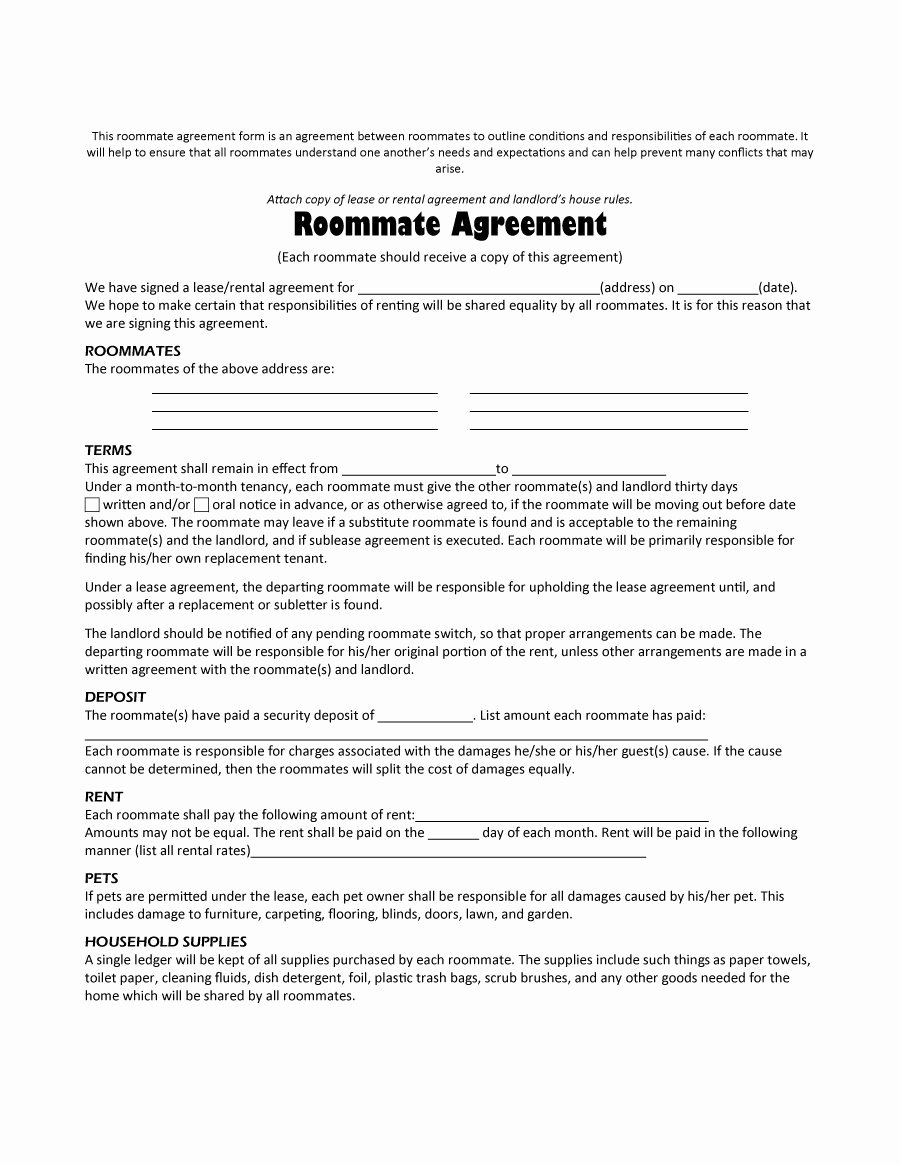 roommate agreement