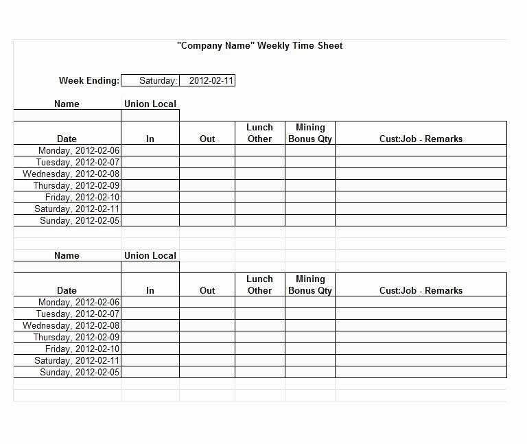 40 Free Timesheet Time Card Templates Template Lab
