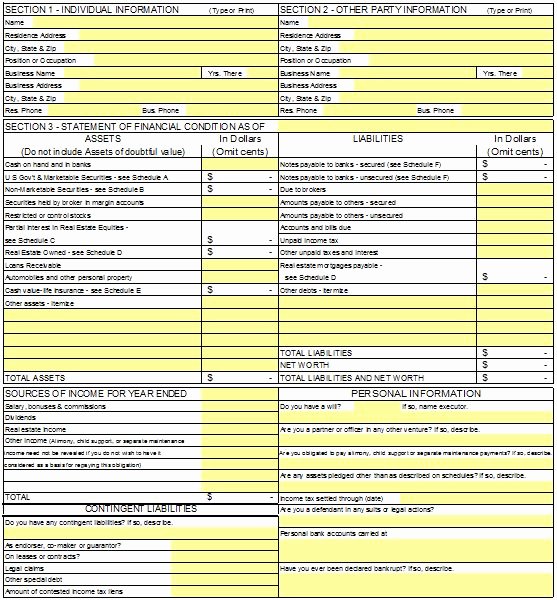 40 Personal Financial Statement Templates &amp; forms