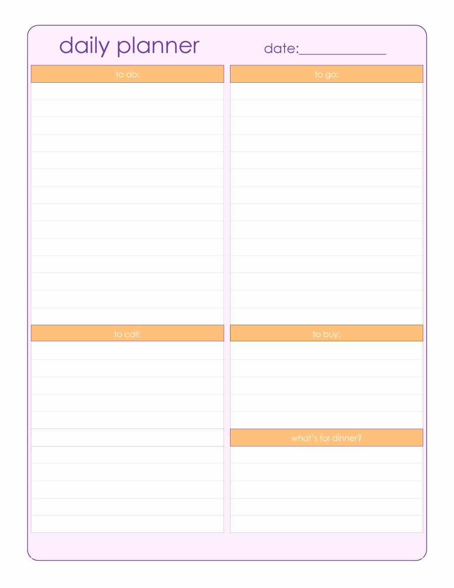 daily planner template