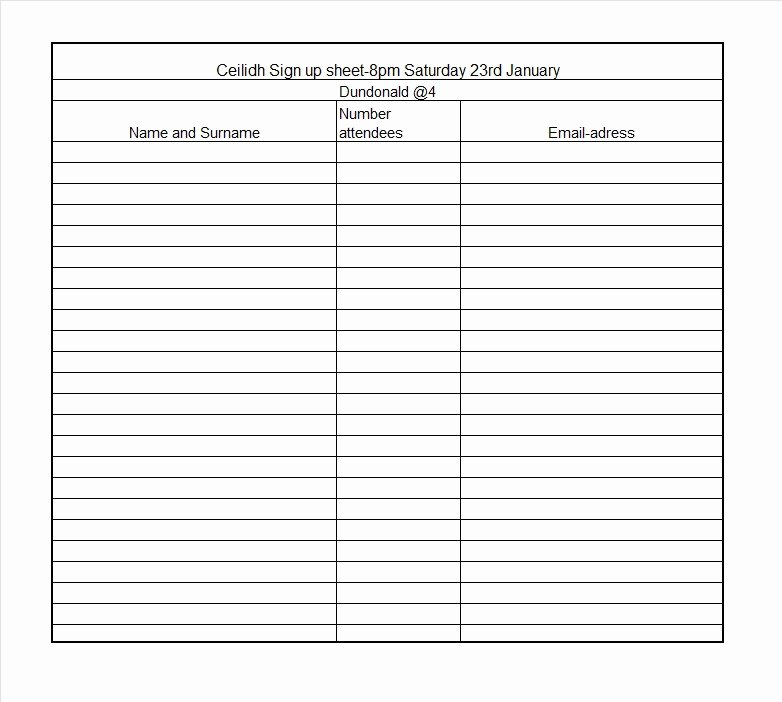 40 Sign Up Sheet Sign In Sheet Templates Word &amp; Excel