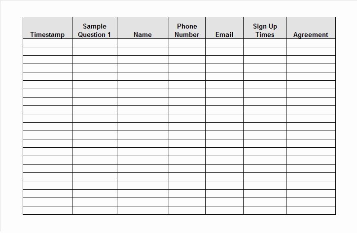 sign up sheets