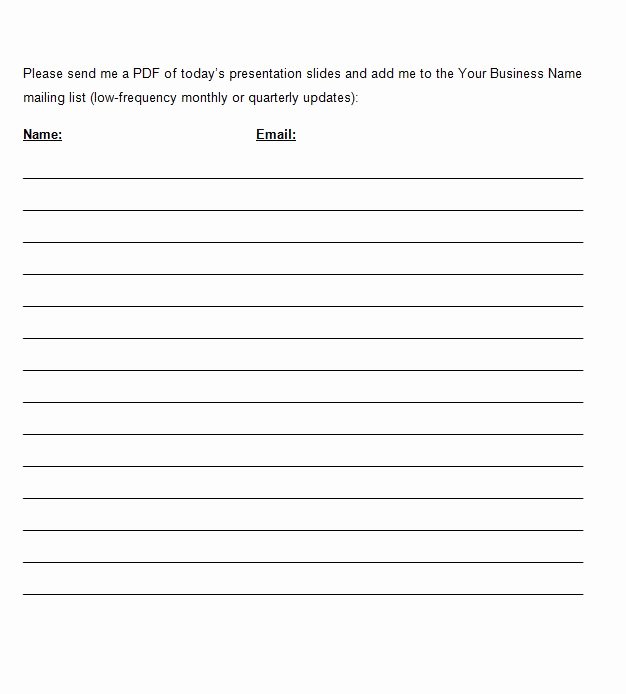 sign up sheet template