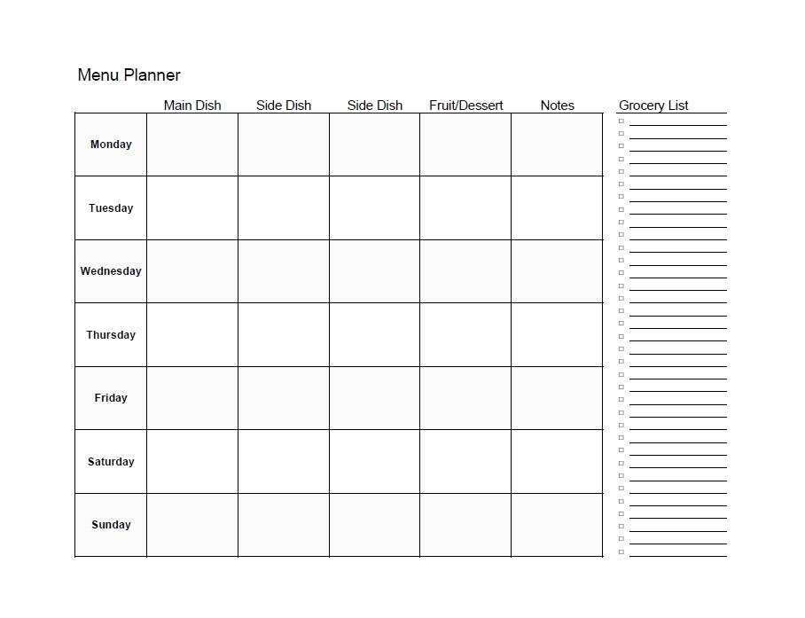 meal plan templates