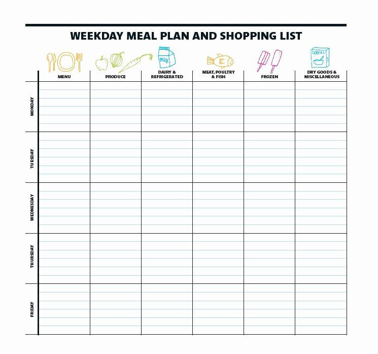40 Weekly Meal Planning Templates Template Lab
