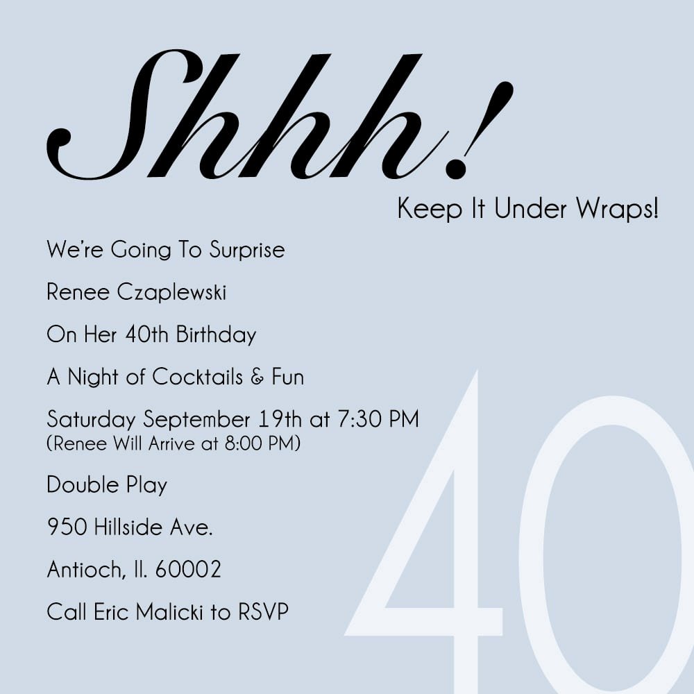 40th Party Invitation Template Free