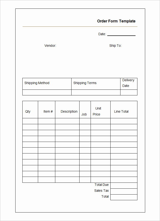 41 Blank order form Templates Pdf Doc Excel