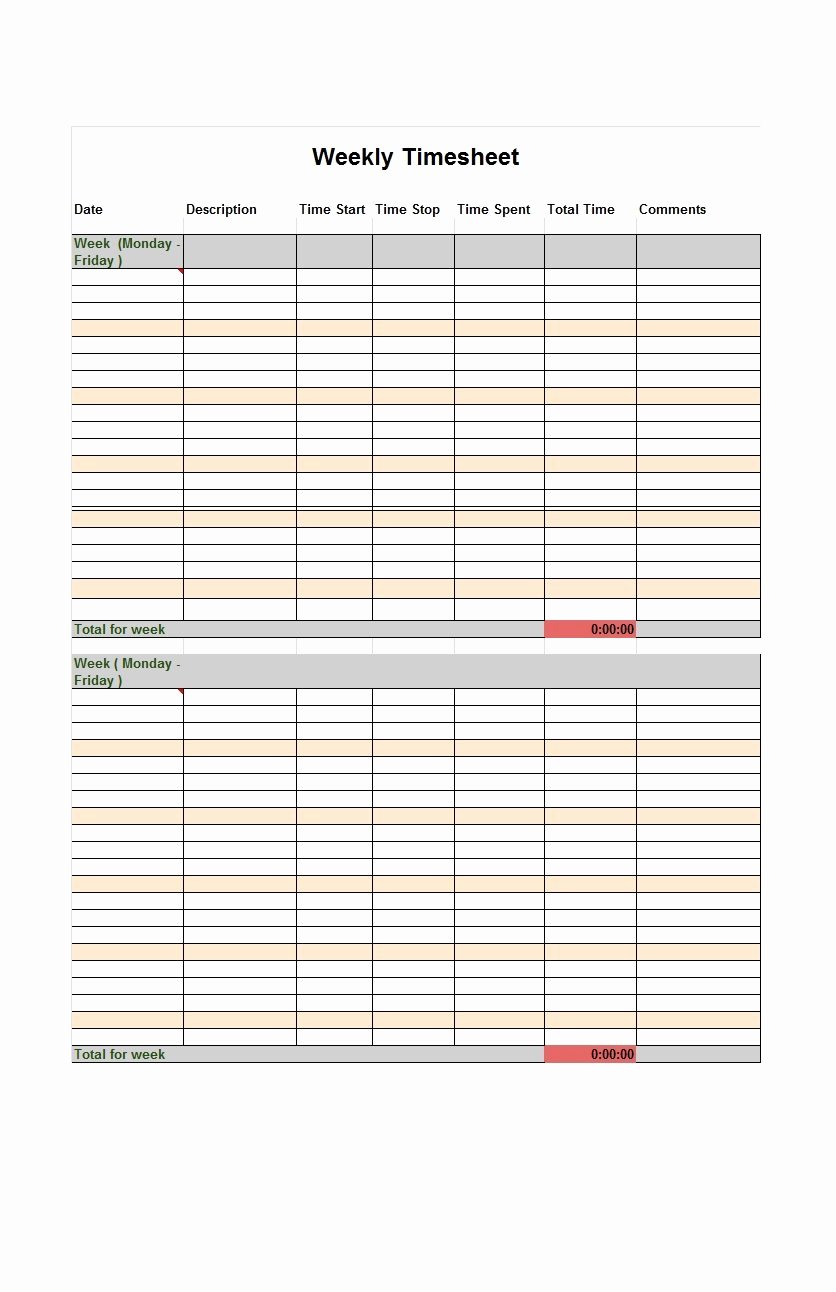 41 Free Timesheet Time Card Templates Free Template