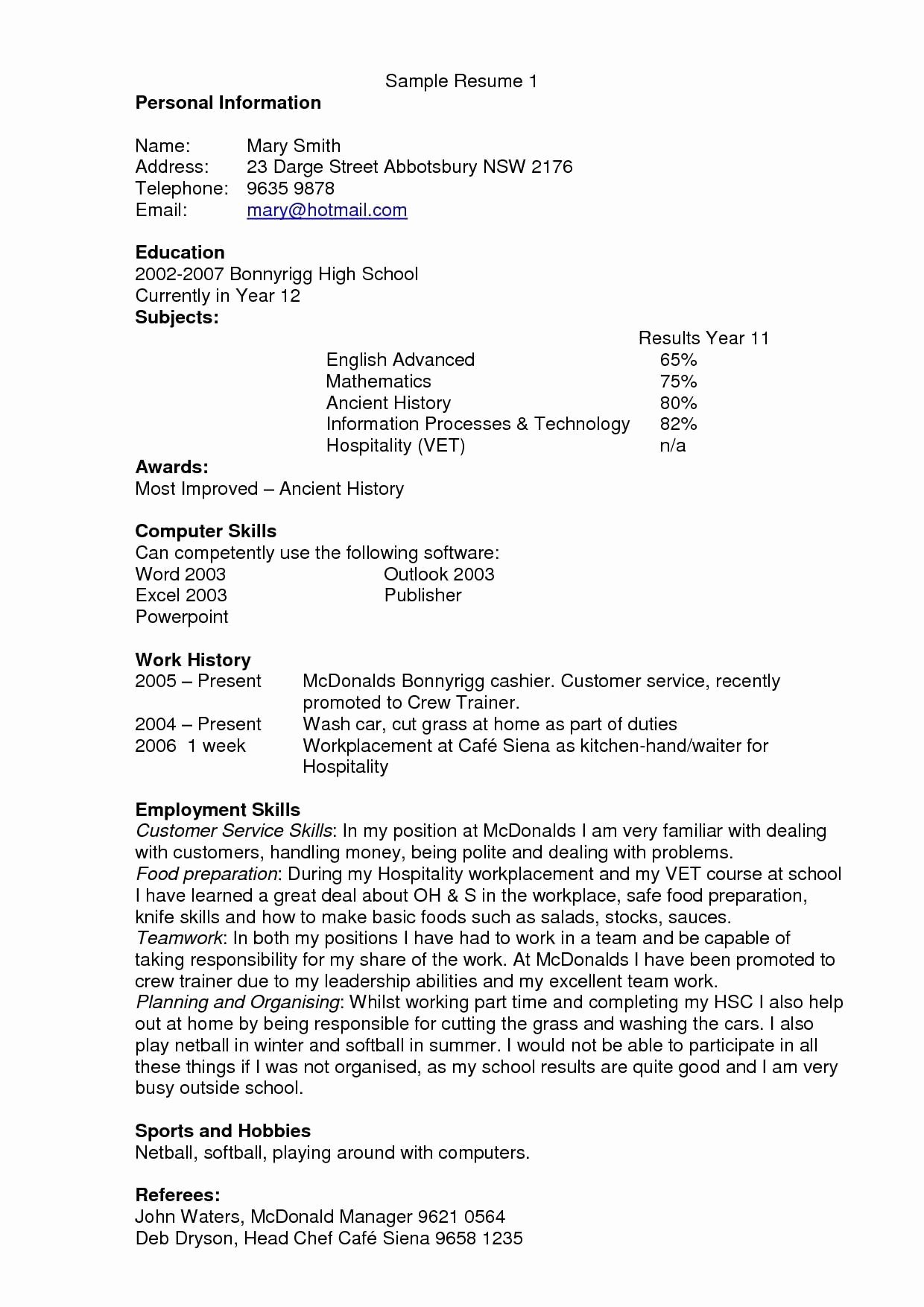 42 Clean Mcdonalds Crew Member Job Description for Resume