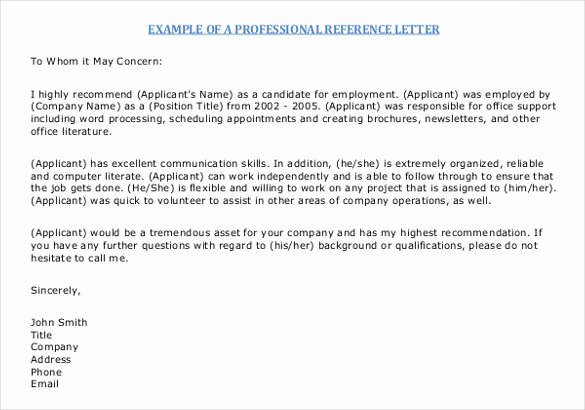 reference letter templates