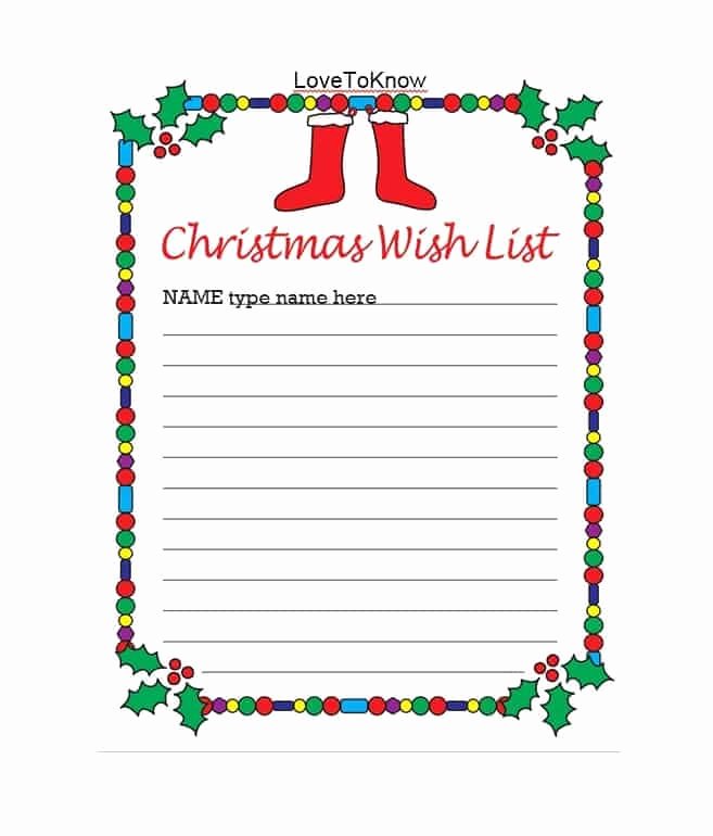 43 Printable Christmas Wish List Templates &amp; Ideas