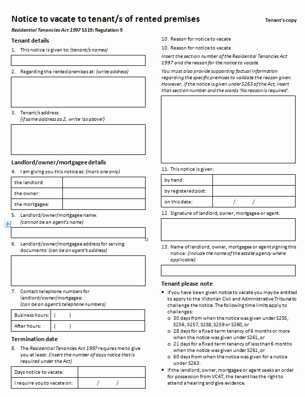 eviction notice templates