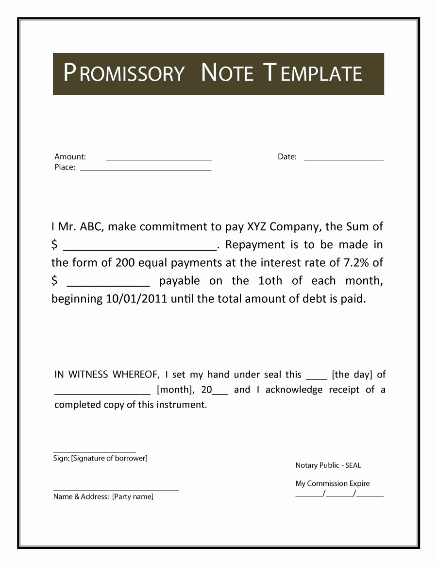 45 Free Promissory Note Templates &amp; forms [word &amp; Pdf