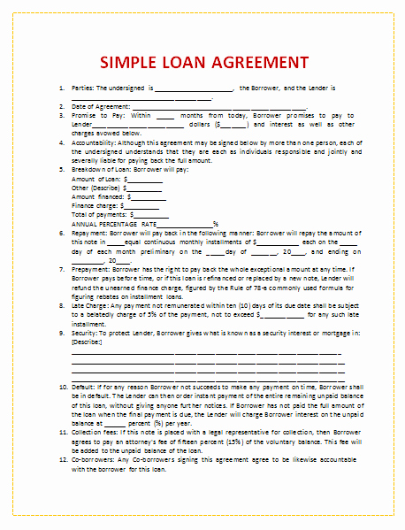 45 Loan Agreement Templates &amp; Samples Write Perfect