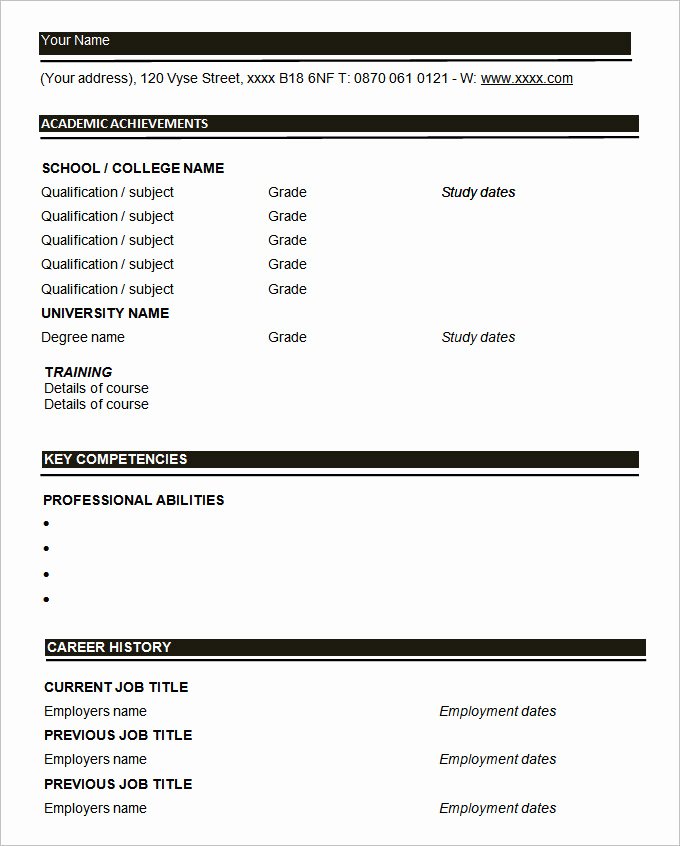 blank resume templates