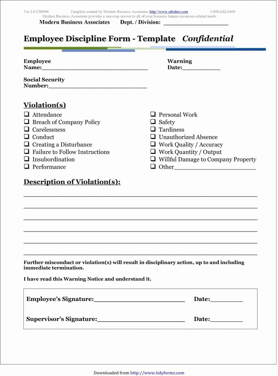 46 Effective Employee Write Up forms [ Disciplinary
