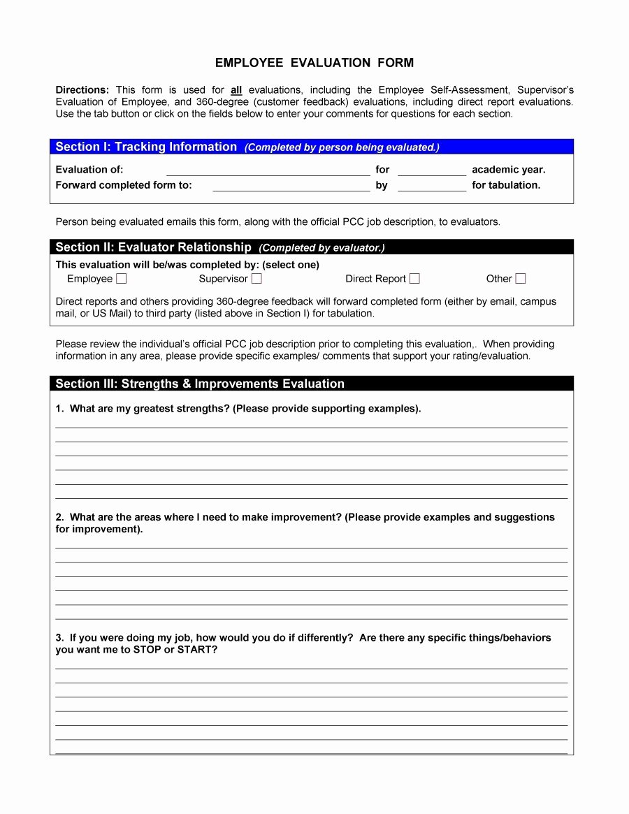 46 Employee Evaluation forms &amp; Performance Review Examples