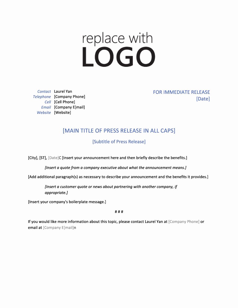 47 Free Press Release format Templates Examples &amp; Samples