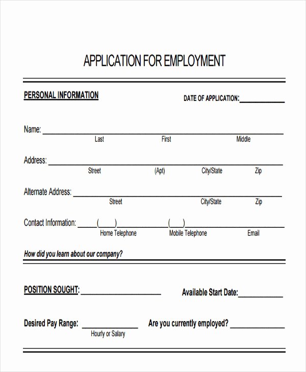 49 Job Application form Templates