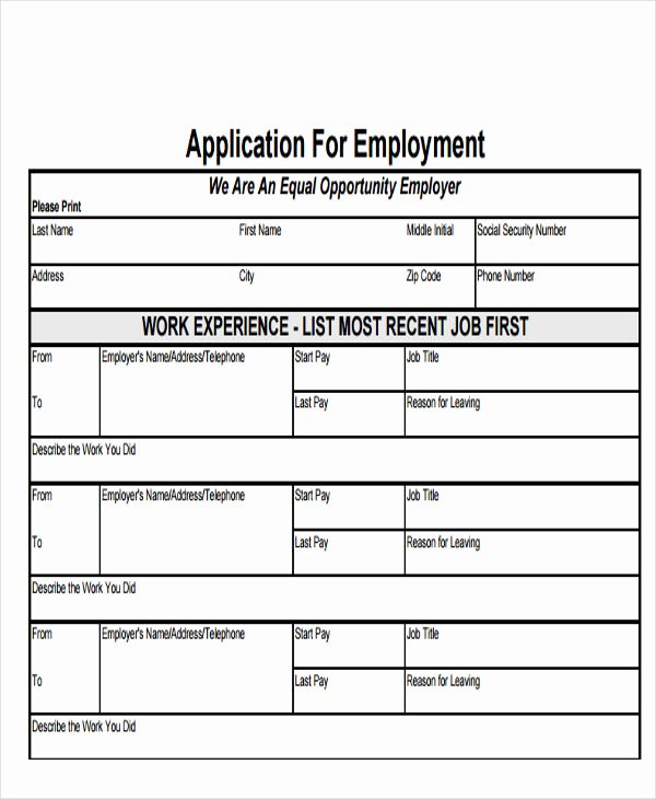 49 Job Application form Templates