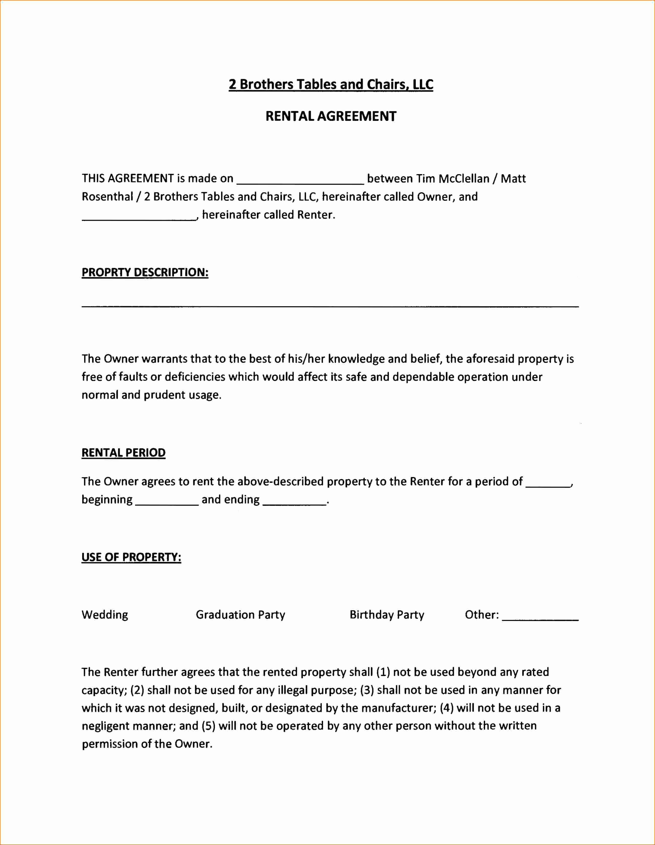 5 6 Rental Agreement Templates