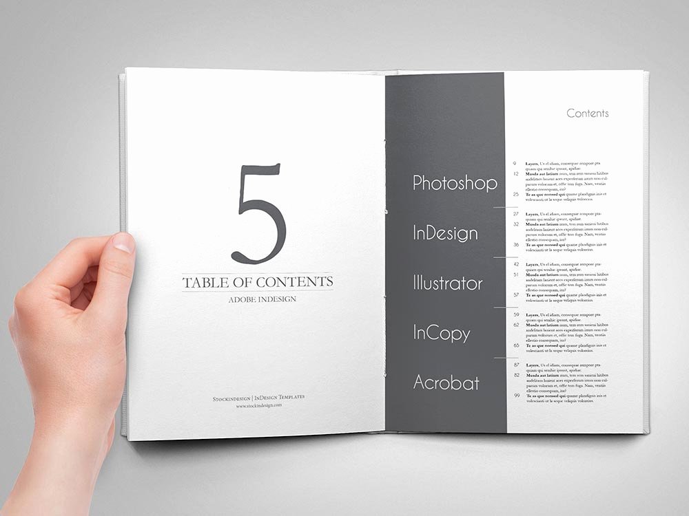 5 Amazing Table Of Contents for Adobe Indesign