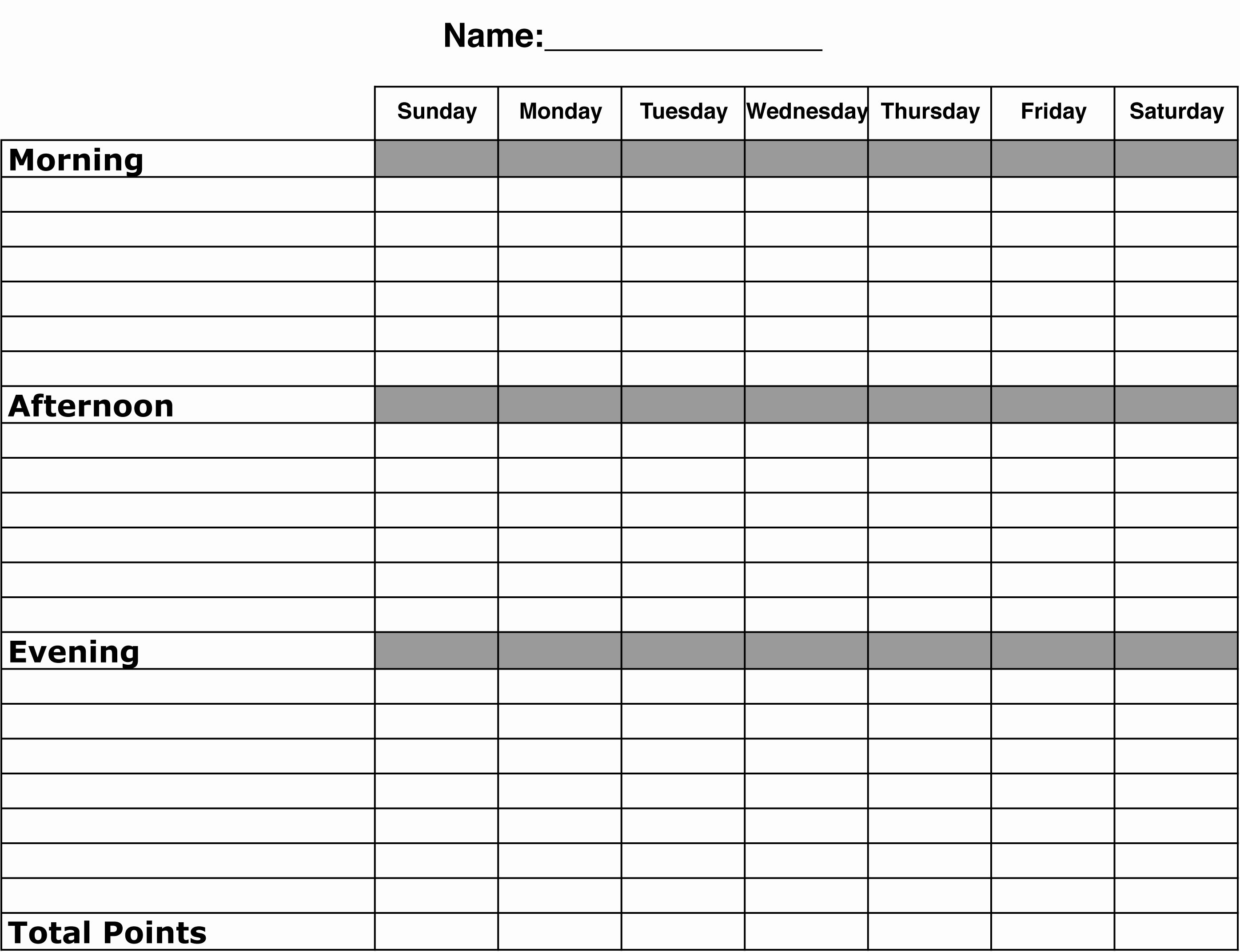 5 Best Of Blank Printable Chore Charts Adult