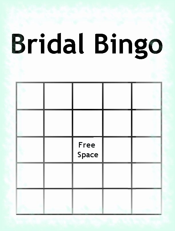 5 Best Of Free Printable Blank Bridal Bingo