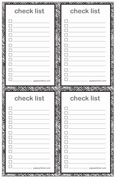5 Best Of Free Printable Blank Checklist Free