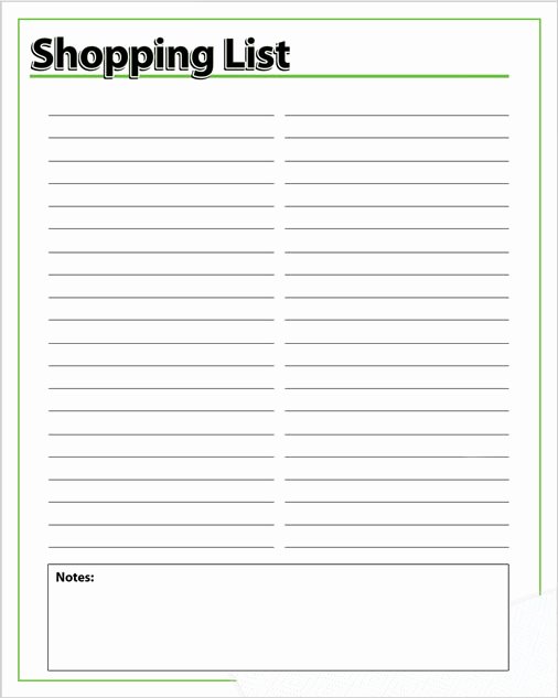 5 Best Of Free Printable Blank Shopping List