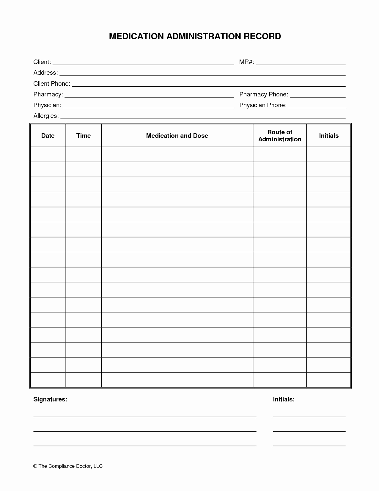 5 Best Of Free Printable Medication Log Sheets