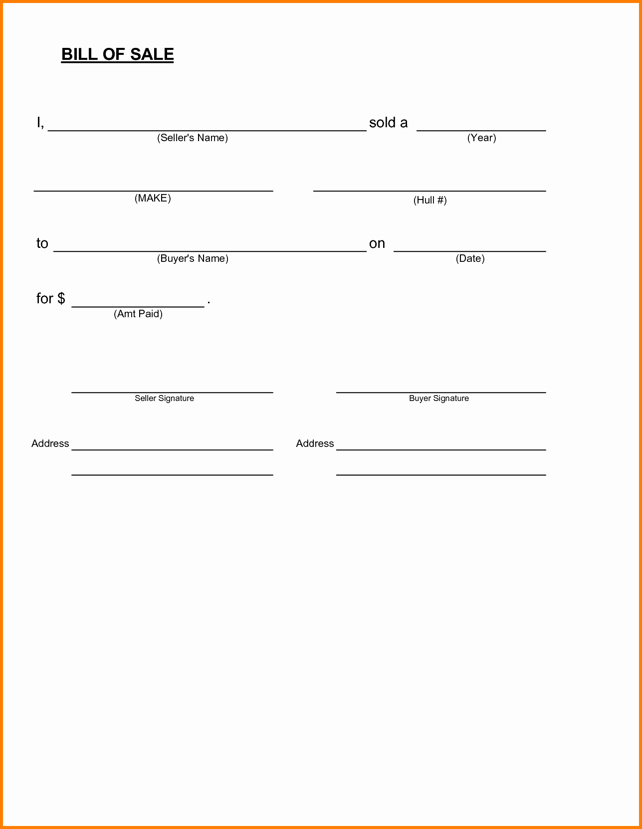 5 Bill Sale for A Boat Receipt Templates Casual by