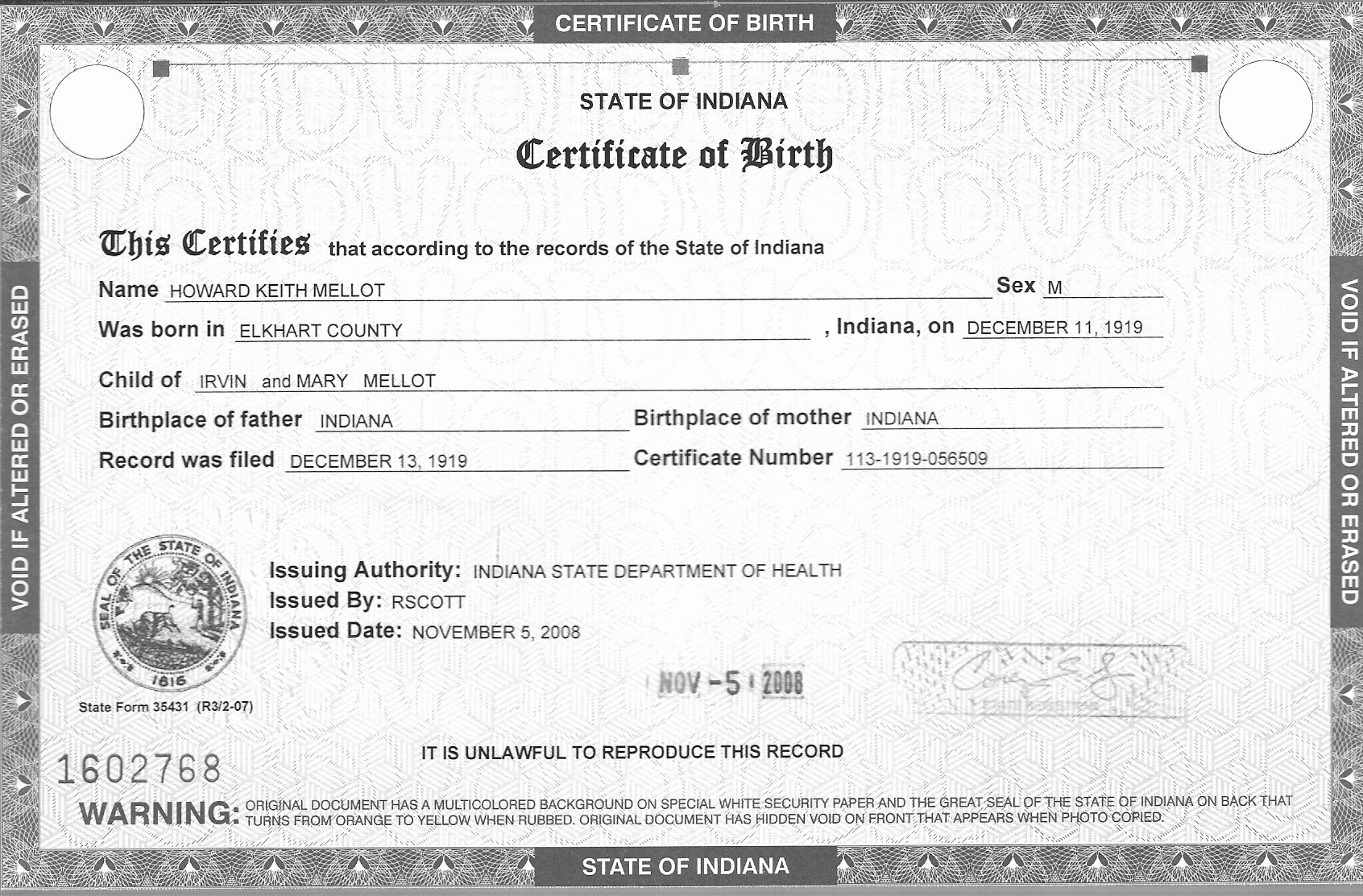 5 Birth Certificate Templates Excel Pdf formats