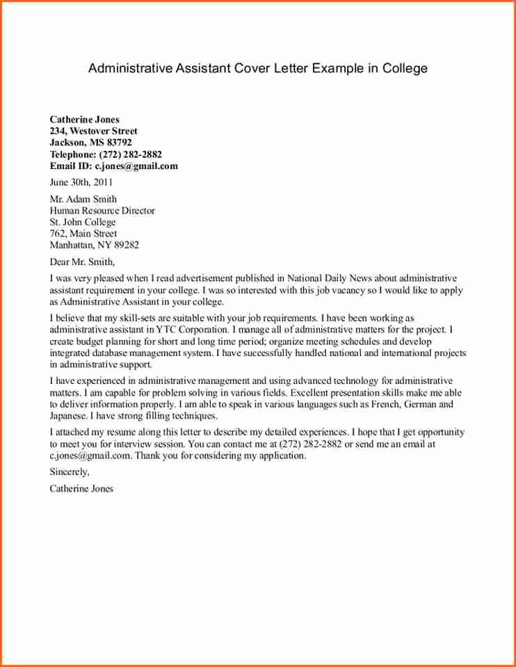 5 Cover Letter Administrative assistant Bud Template