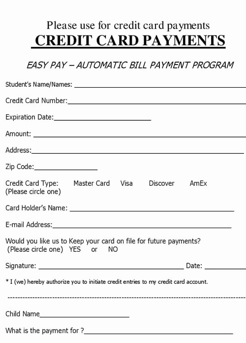 5 Credit Card form Templates formats Examples In Word Excel