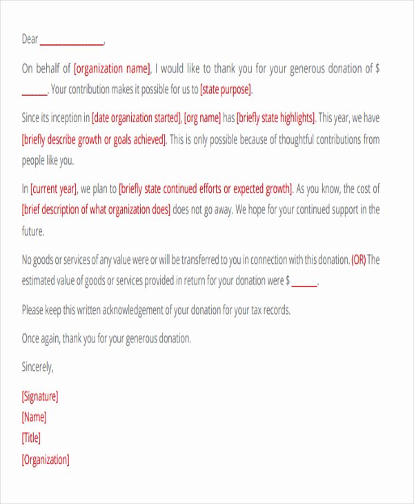 5 Donation Acknowledgement Letter Templates Free Word