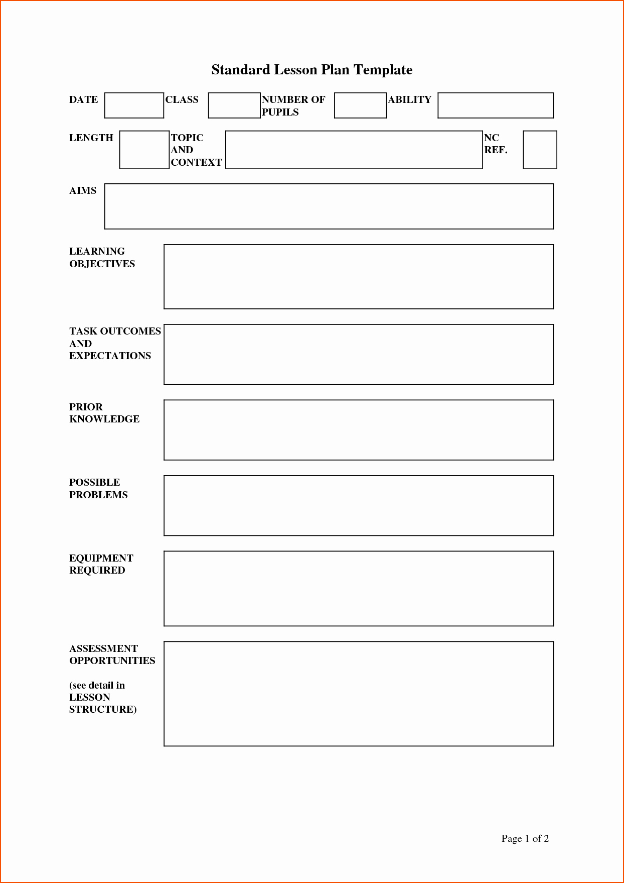 5 Easy Lesson Plan Template Bookletemplate