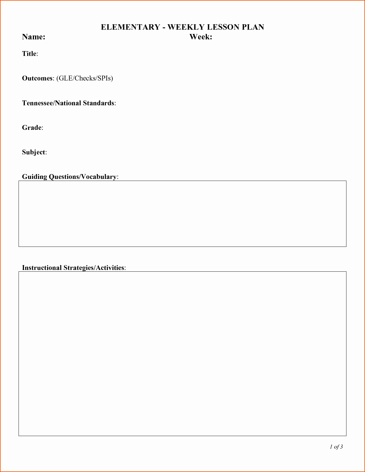 5 Easy Lesson Plan Template Bookletemplate