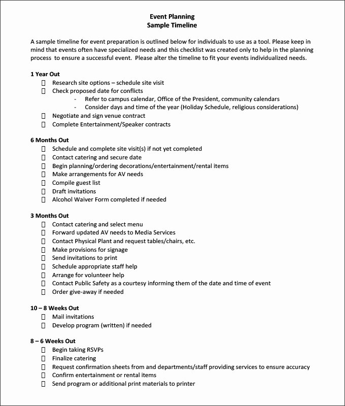 event planning timeline template