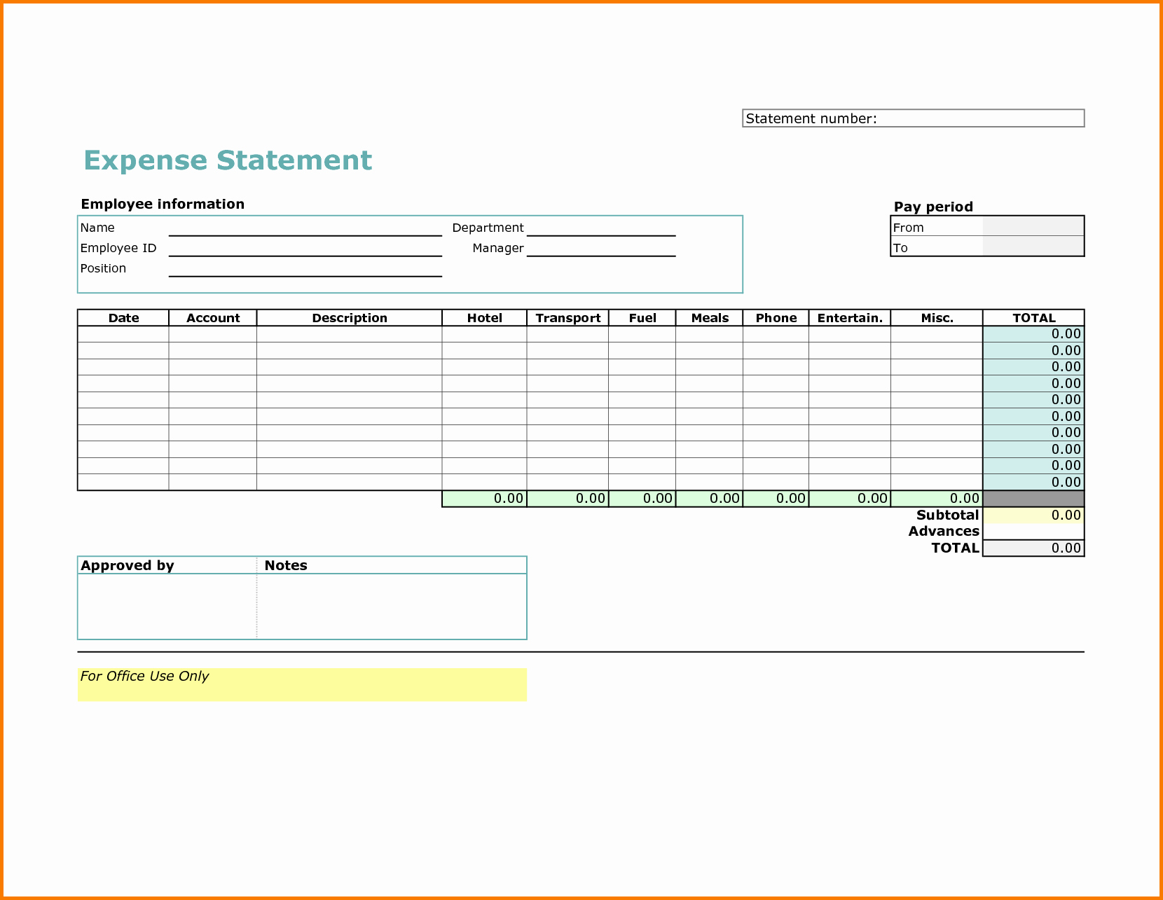 5 Excel Expense Report Template